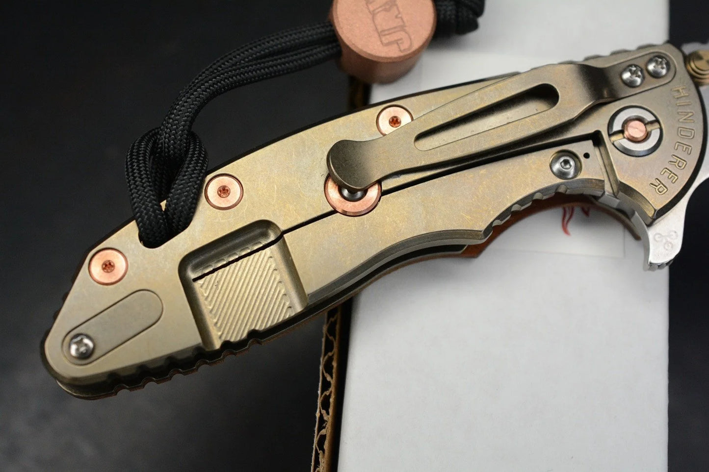 Rare/ New Hinderer Koa Wood Copper Hdwe Green / Gold Tow/ Copper JRW Curator
