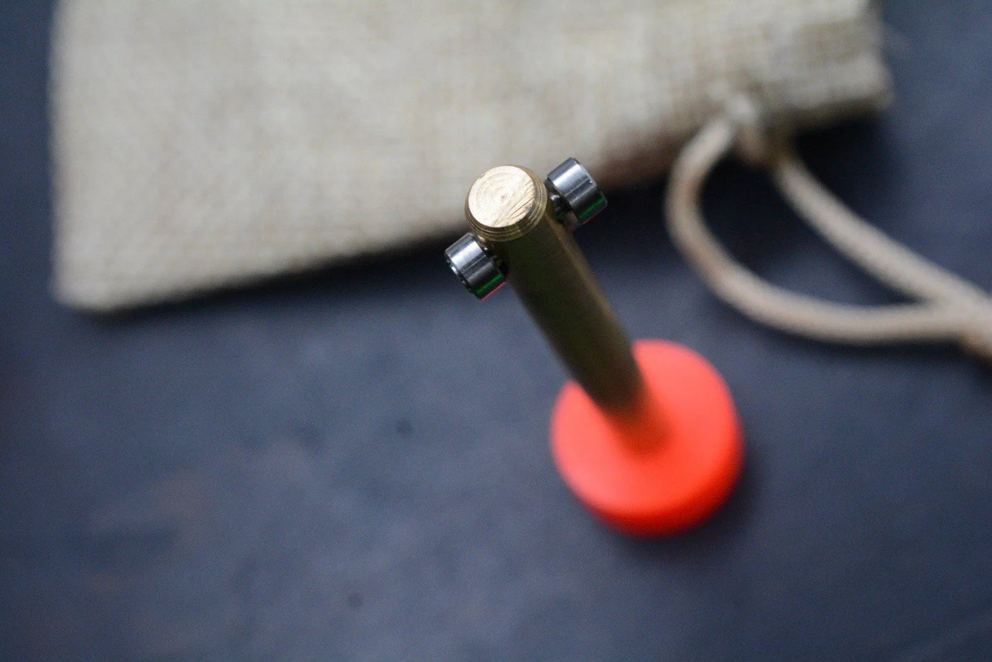 NEW Salt & Peppa Brass & Ti Bead Keyper Bead Holder w/Custom Droid  & Brass Bead