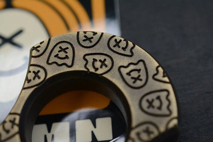 NEW Wkrmn Design Bonehead “Chaos” Brass Paperweight w/ Custom Brass Dice Beads