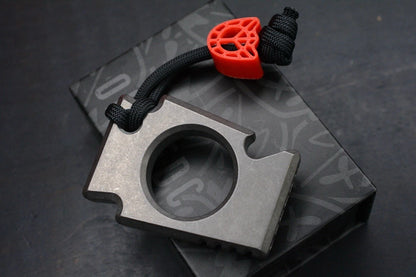 RARE OEGEDC X Urban EDC Keystone Chaos Seigahai Ti Bottle Opener w/ Wkrmn Bead