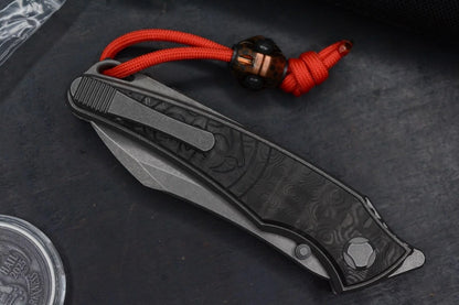 RARE G&G Hawk Talon M390 Ti Carbon Inlay Black Dunes w/ Bead & Ozzy Coin