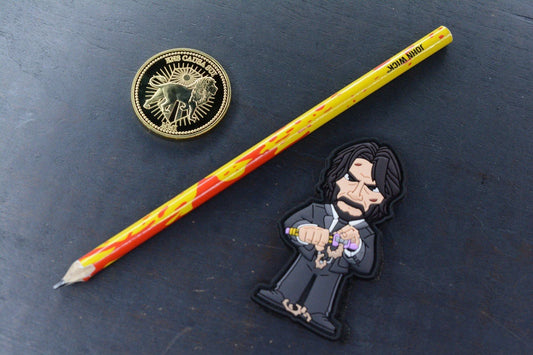 NEW John Wick Collector Pack- Continental Coin - Bloody Pencil - Sharpener Patch