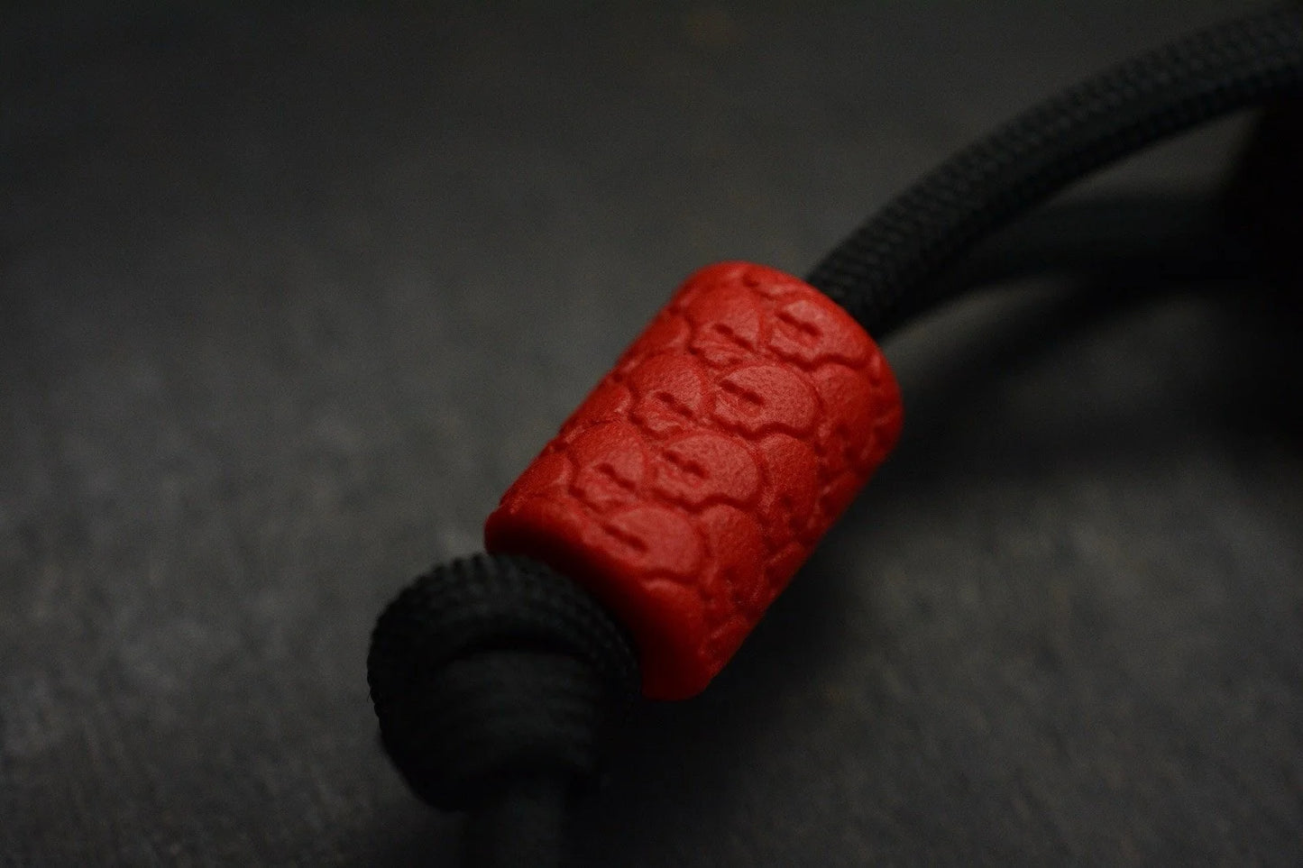NEW WKRMN Bonehead Doom Sprinkle Vintage Micarta w/ Red Playge Bead