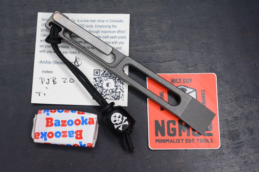 NEW Nice Guy Machine Co Plain Jane Pry 2.0 NGMCo Skelly Ti w/ Rare Poison Bead