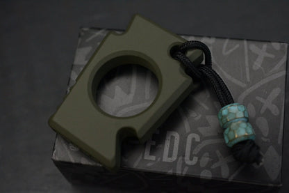 NEW OEGEDC Keystone V2 Bottle Opener OD GREEN w/ Custom Barbell Bead